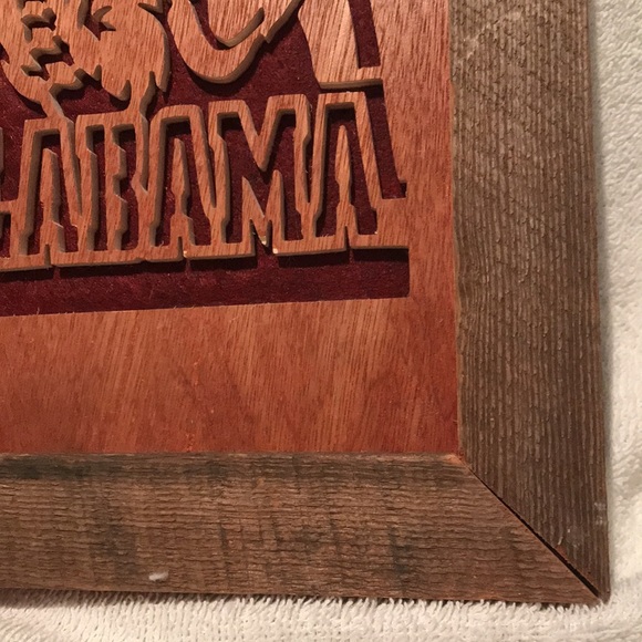 University Alabama Laser Cut Wood Framed Picture Crimson Tide Elephant Decor - Picture 4 of 10